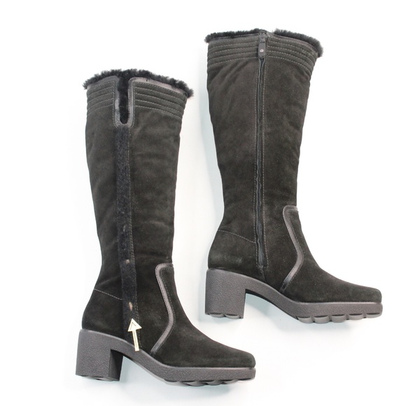 Cole Haan Black Faux Fur Lined Tall Knee Boots #137 - Picture 8 of 8